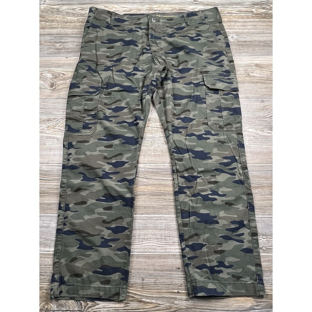 Lee Pants Men 38x30 FITS 40x29 Green Frontier Camo Motion Stretch Cargo Straight